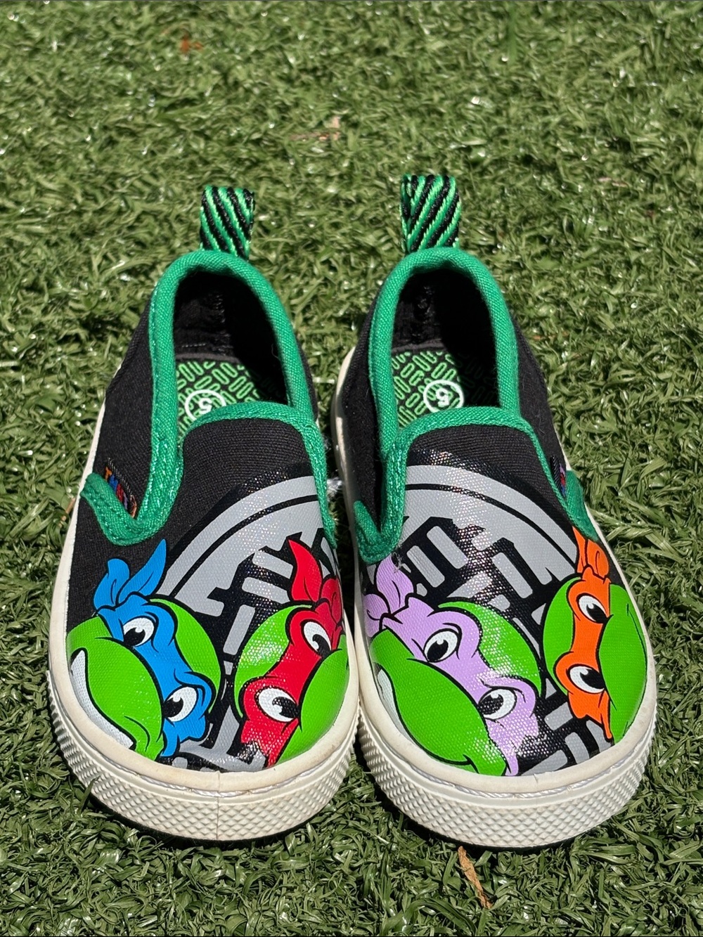 Teenage Mutant Ninja Turtles Canvas Slip-on Loafer Deck Shoes Size 5 Toddler